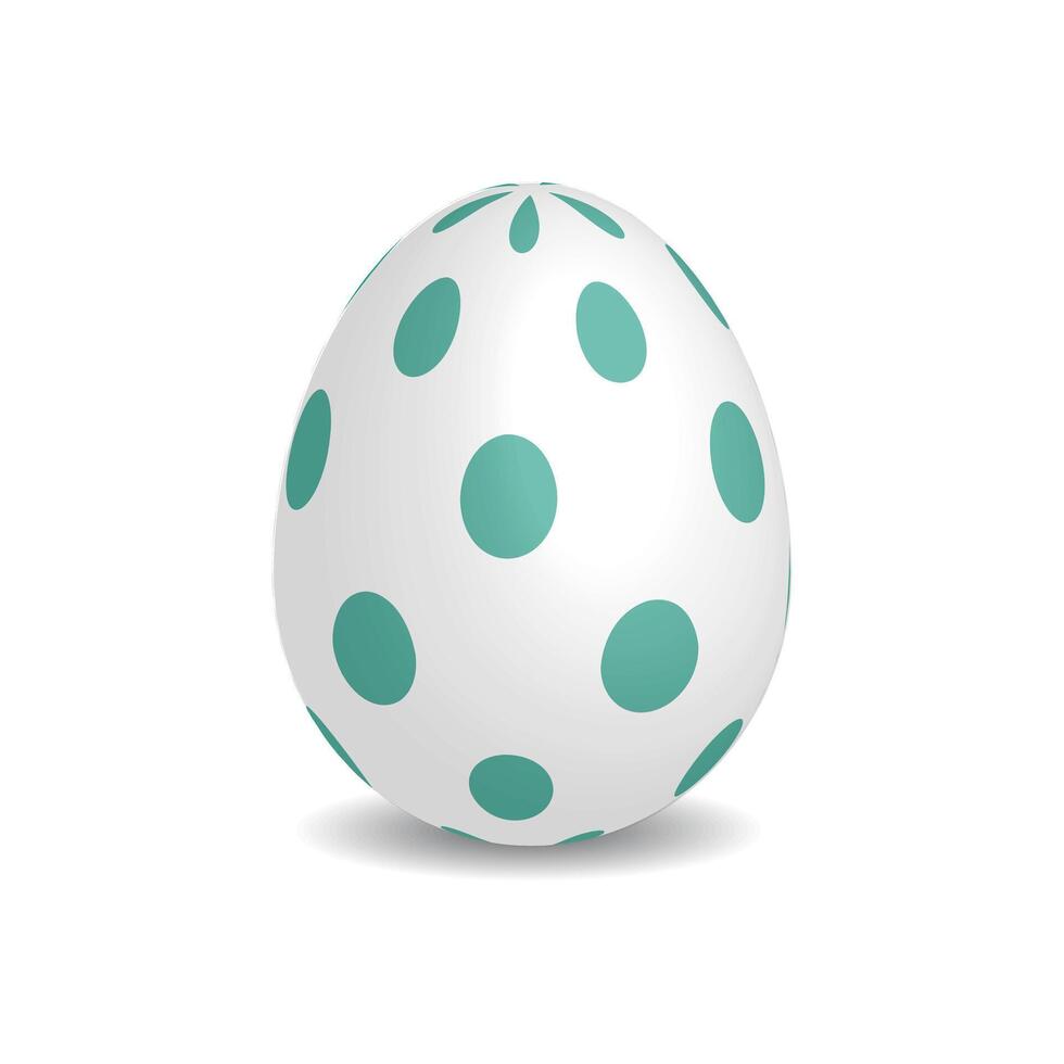 einfach Weiß Ostern Ei mit Grün Punkte vektor