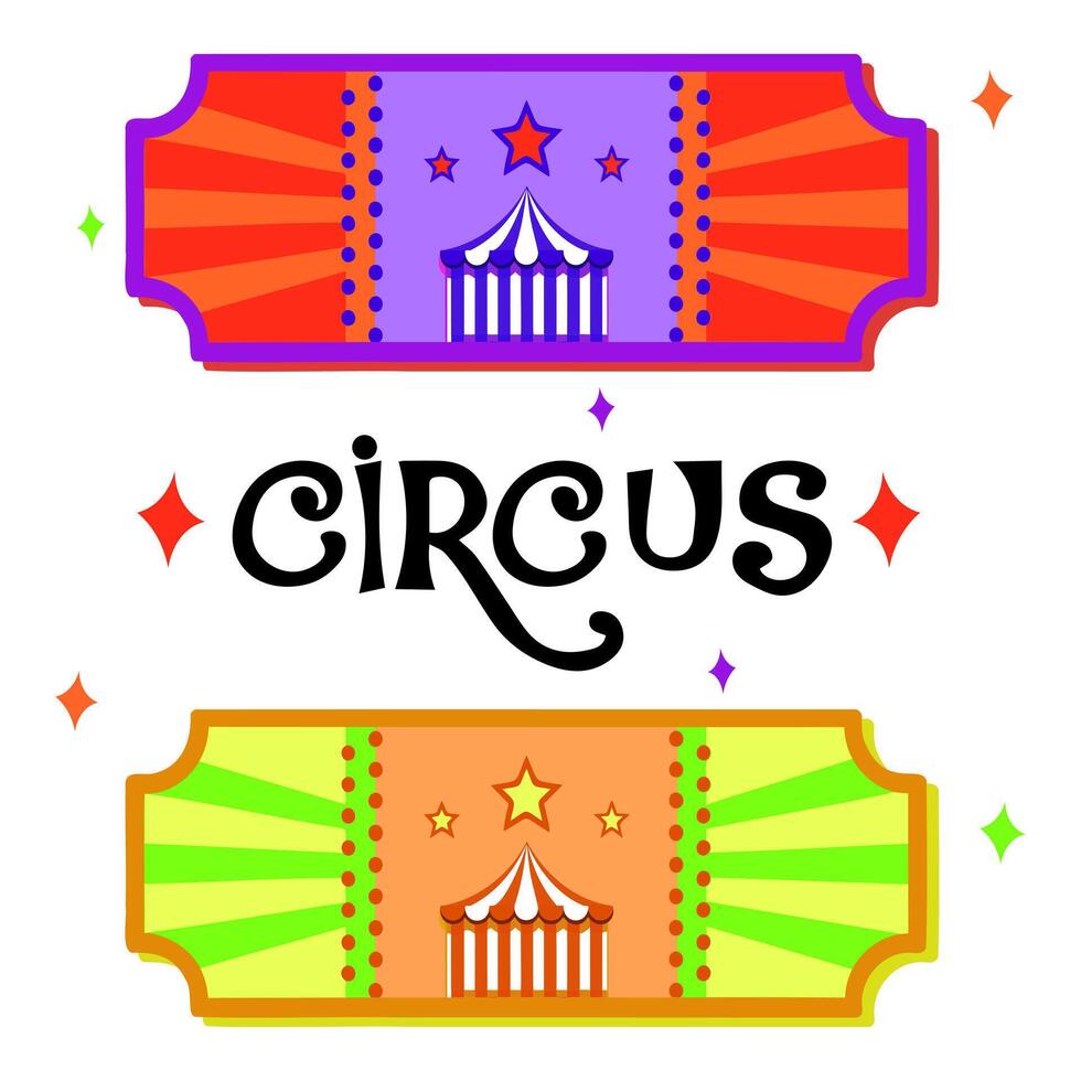 ein Zirkus Fahrkarte mit das Wort Zirkus auf es vektor