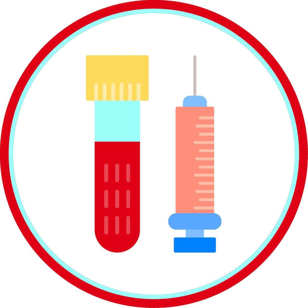 injektion platt cirkel ikon vektor