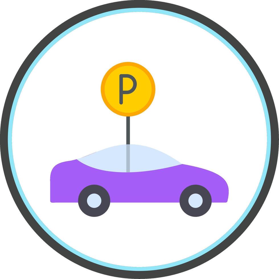 parkering platt cirkel ikon vektor