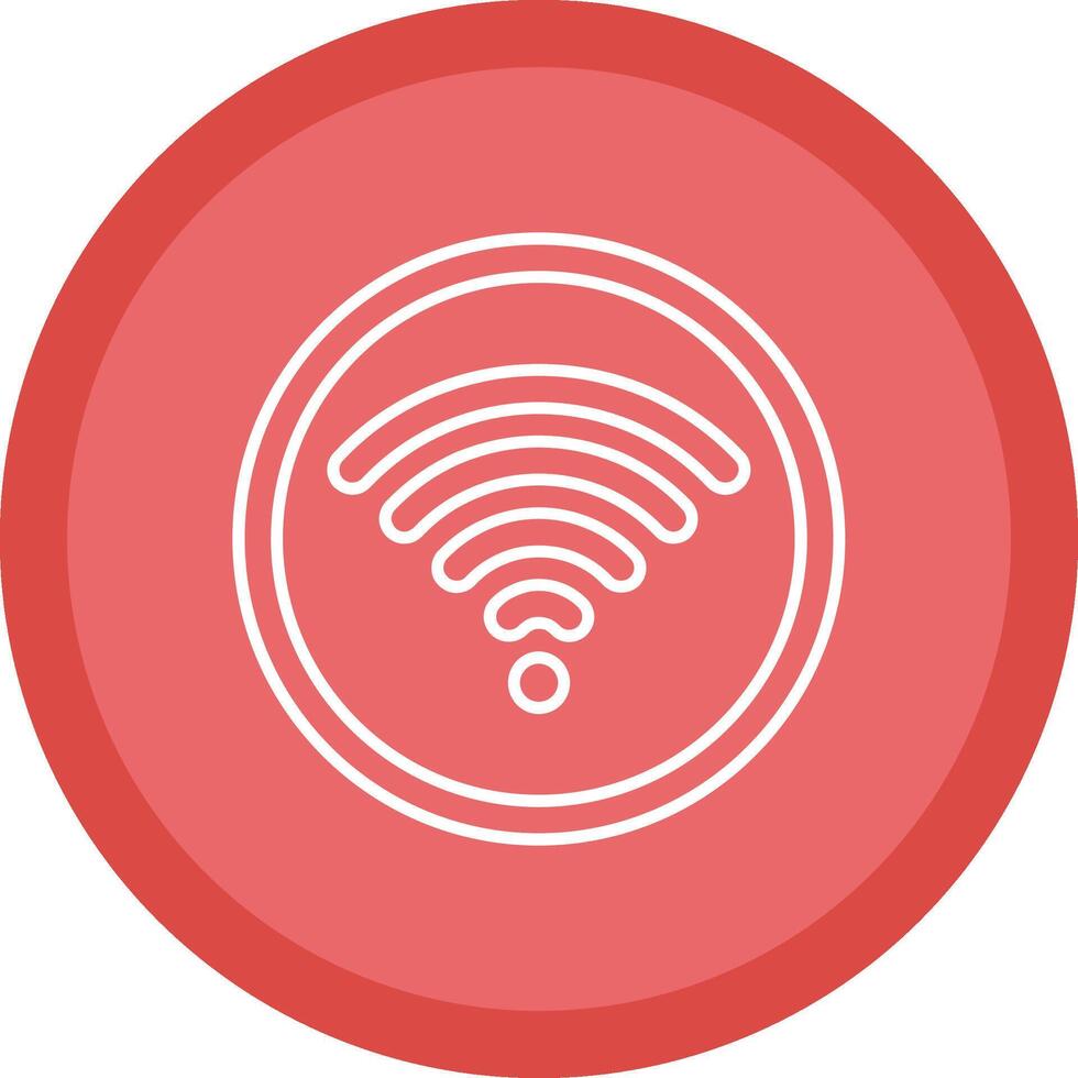 wiFi platt cirkel Flerfärgad design ikon vektor