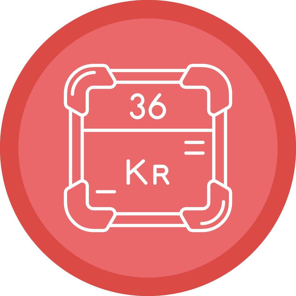 krypton platt cirkel Flerfärgad design ikon vektor