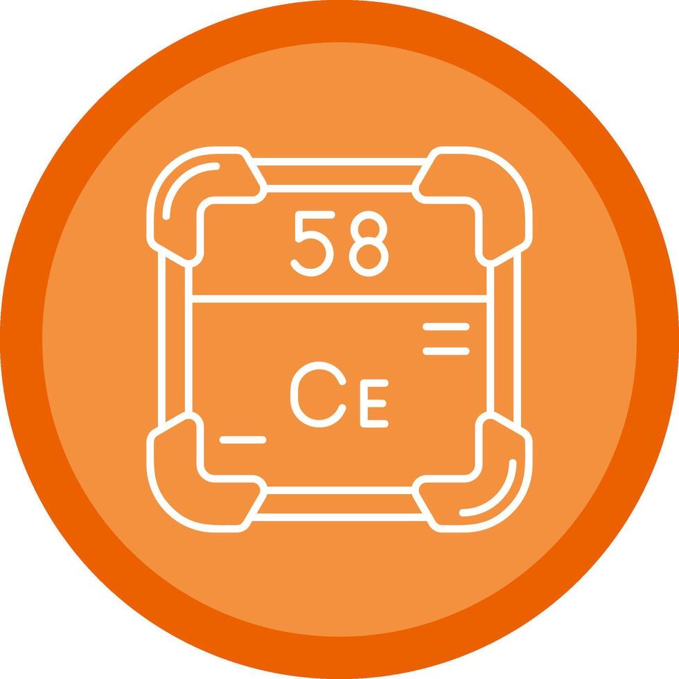 cerium platt cirkel Flerfärgad design ikon vektor