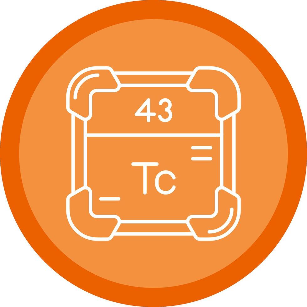 Technetium eben Kreis Mehrfarbig Design Symbol vektor