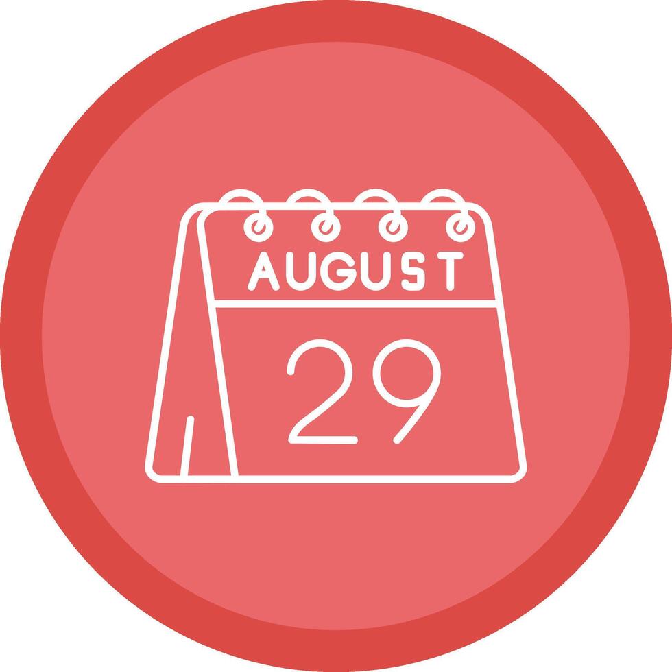 29: e av augusti platt cirkel Flerfärgad design ikon vektor