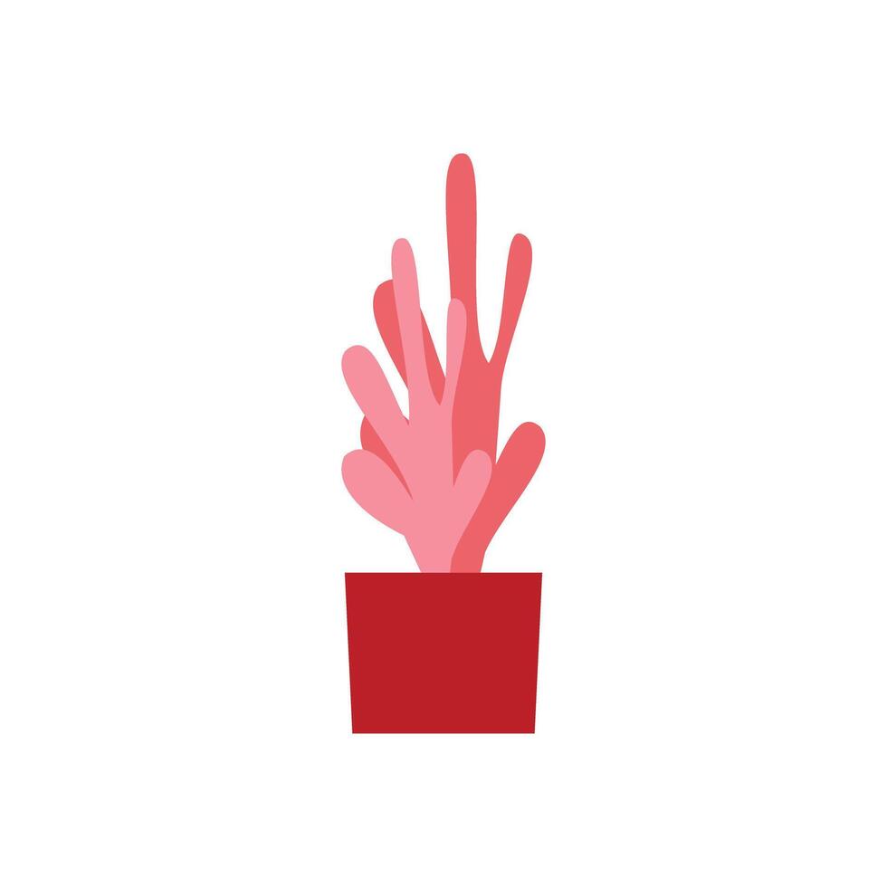 Kaktus im Topf eben Symbol isoliert auf Weiß Hintergrund. Koralle Riff Vektor Illustration. einfach Koralle Riff Illustration im eben Stil. natürlich Design Elemente
