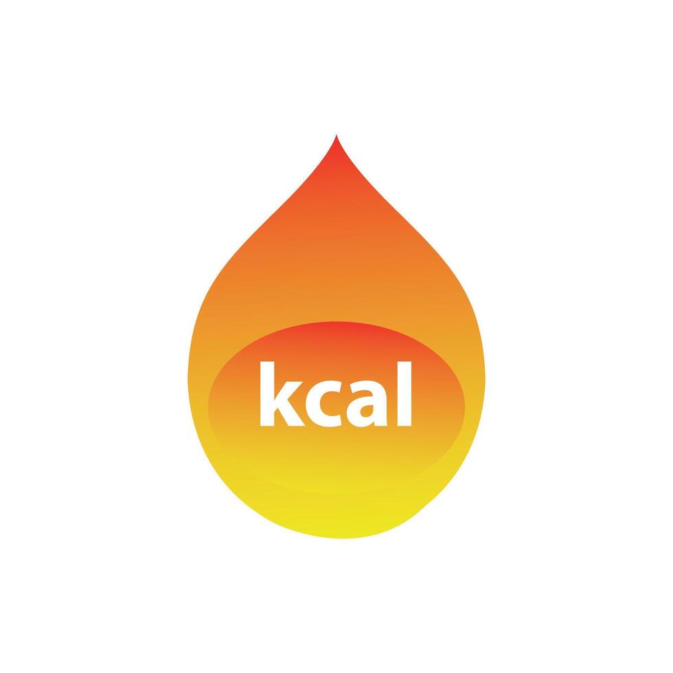 energi fett bränna kcal brand ikon. kilokalori varm logotyp vektor vikt kondition flamma grafisk ikon