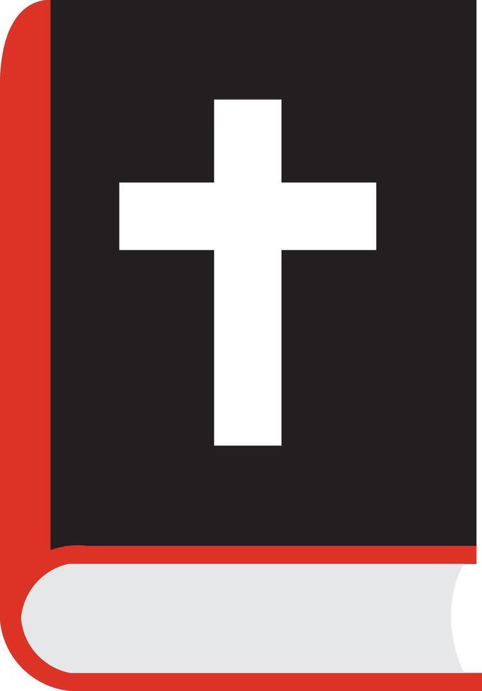 rot und schwarz Bibel Symbol. Christian und jüdisch religiös Text. vektor