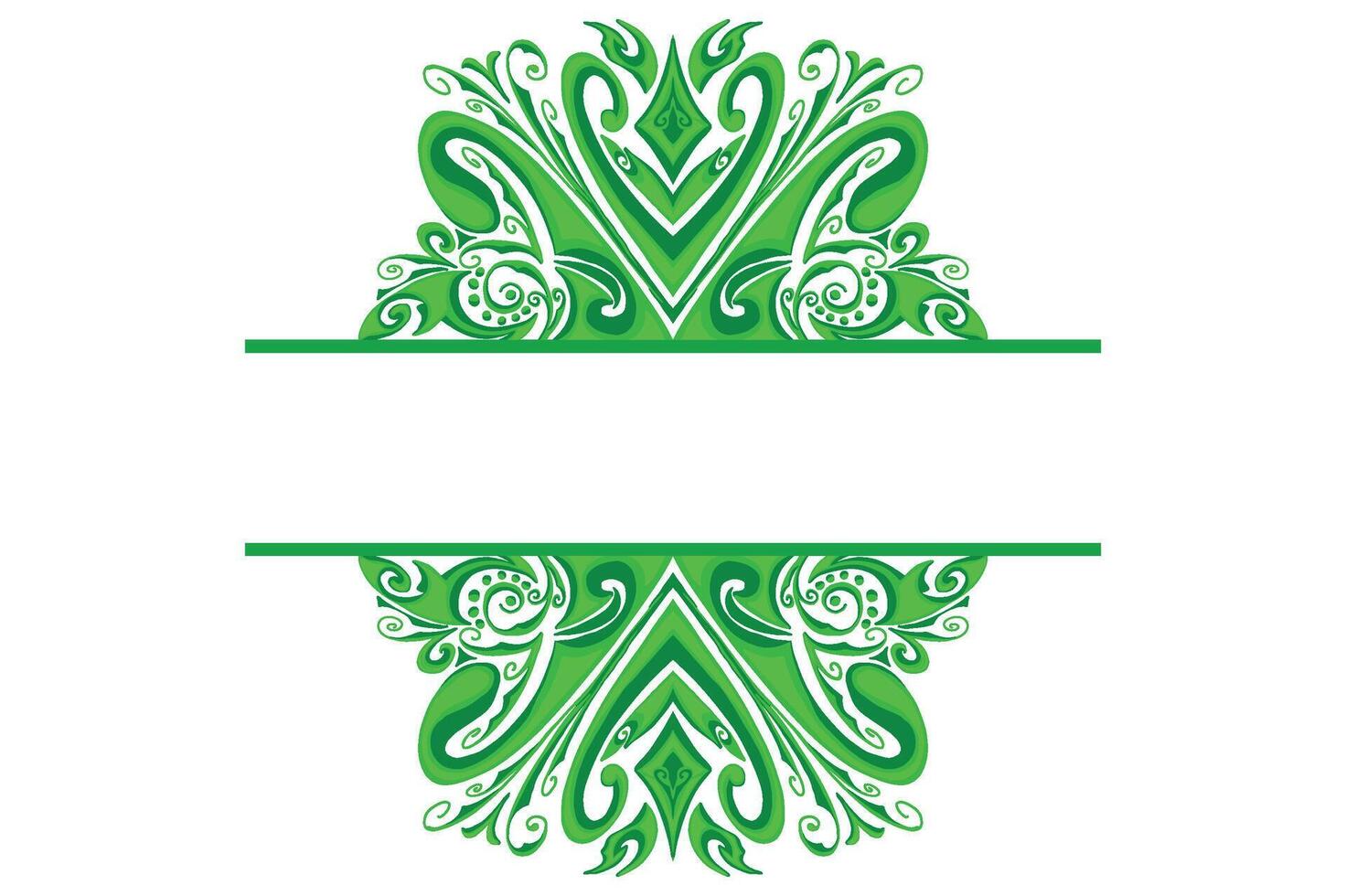 grön prydnad ram gräns vektor design för dekoration