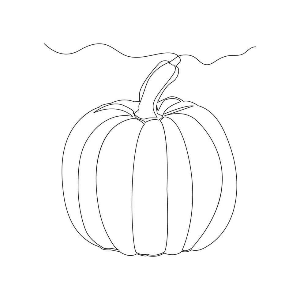 vektor i ett kontinuerlig linje teckning av pumpa illustration begrepp av grönsaker minimal design
