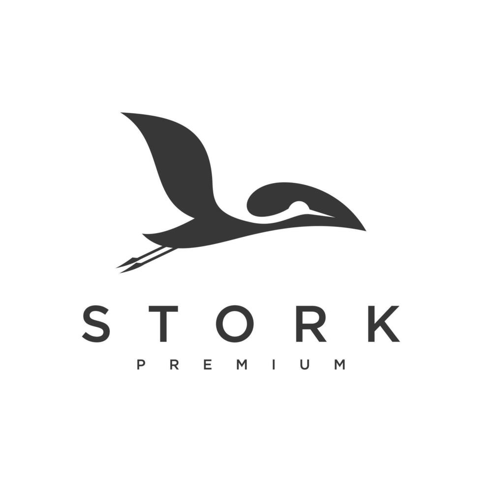 Storch Vogel Logo Design Vektor Konzept Illustration Idee