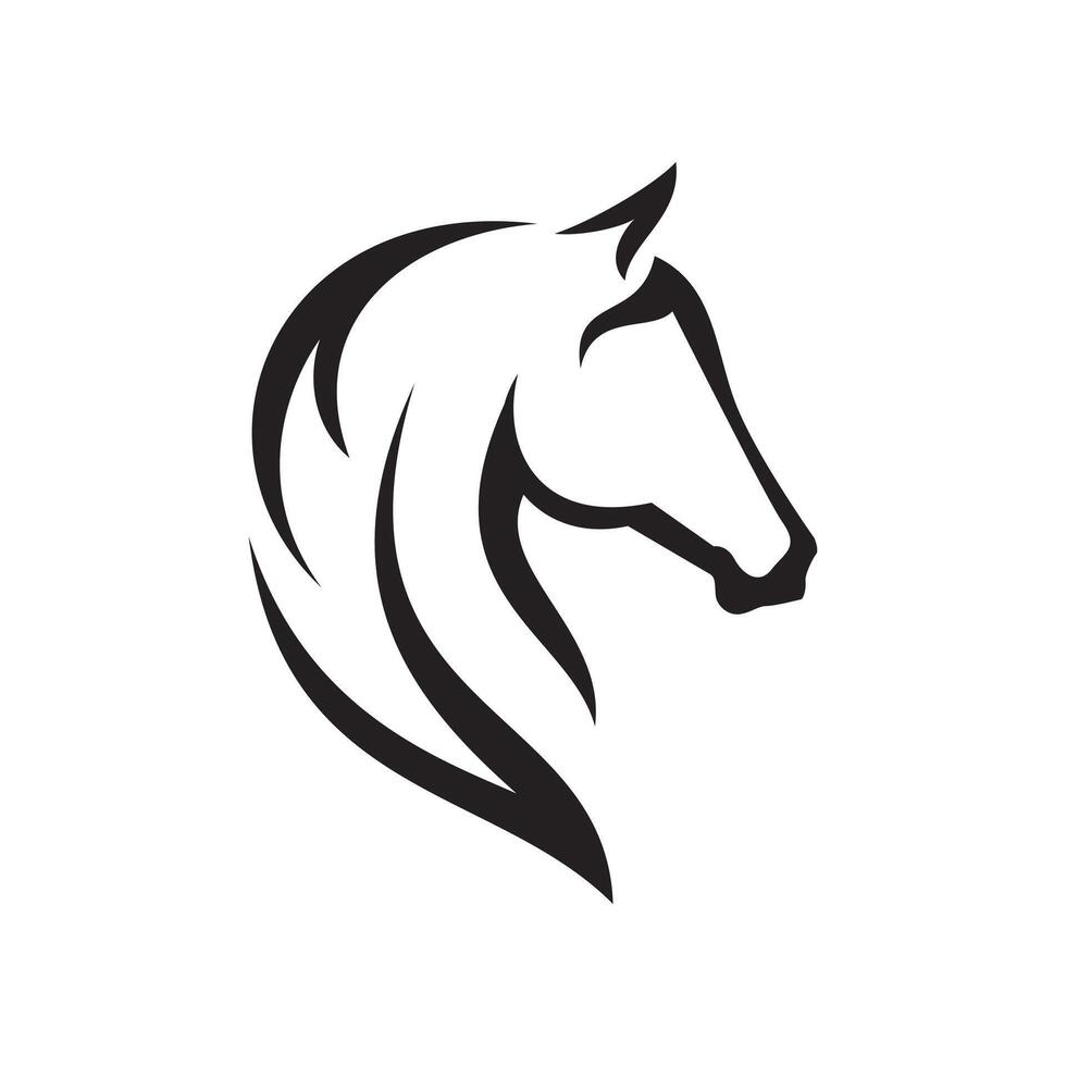 Linie Kunst Pferd Kopf Logo Vorlage Vektor Illustration