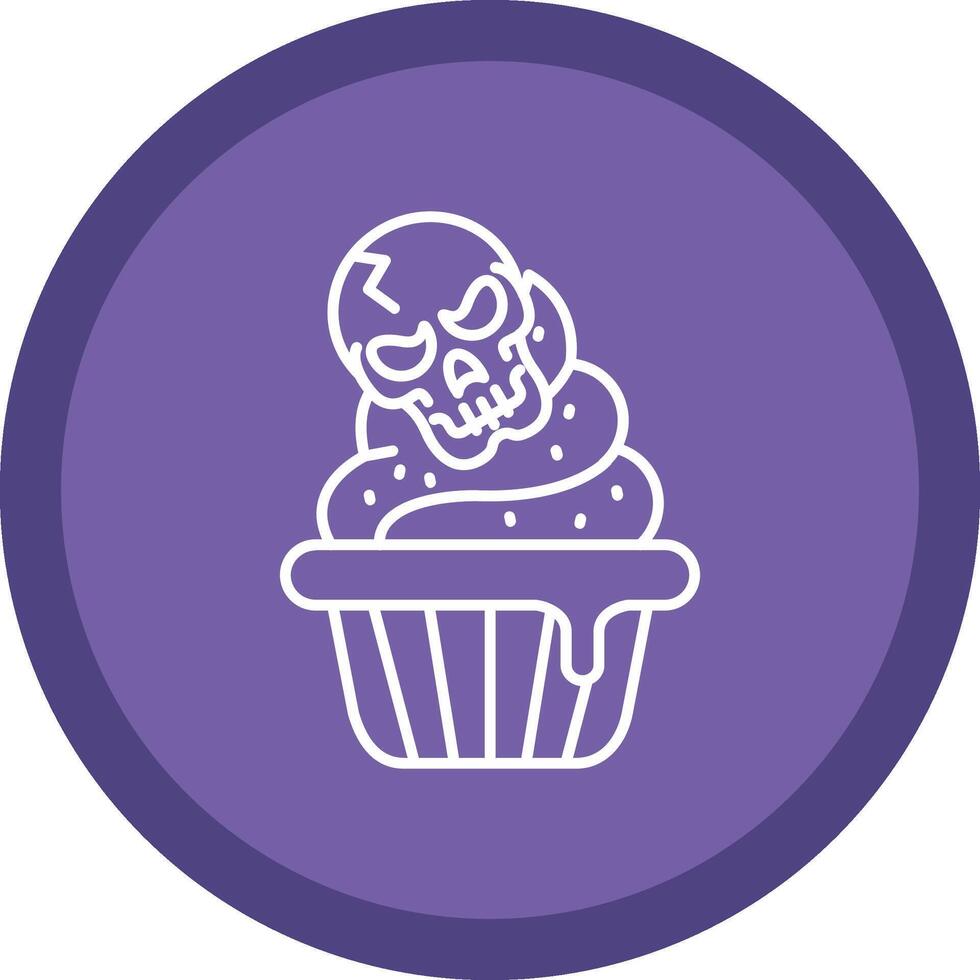 Cupcake eben Kreis Mehrfarbig Design Symbol vektor