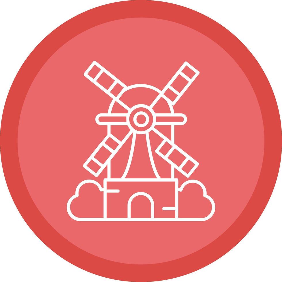 Windmühle eben Kreis Mehrfarbig Design Symbol vektor