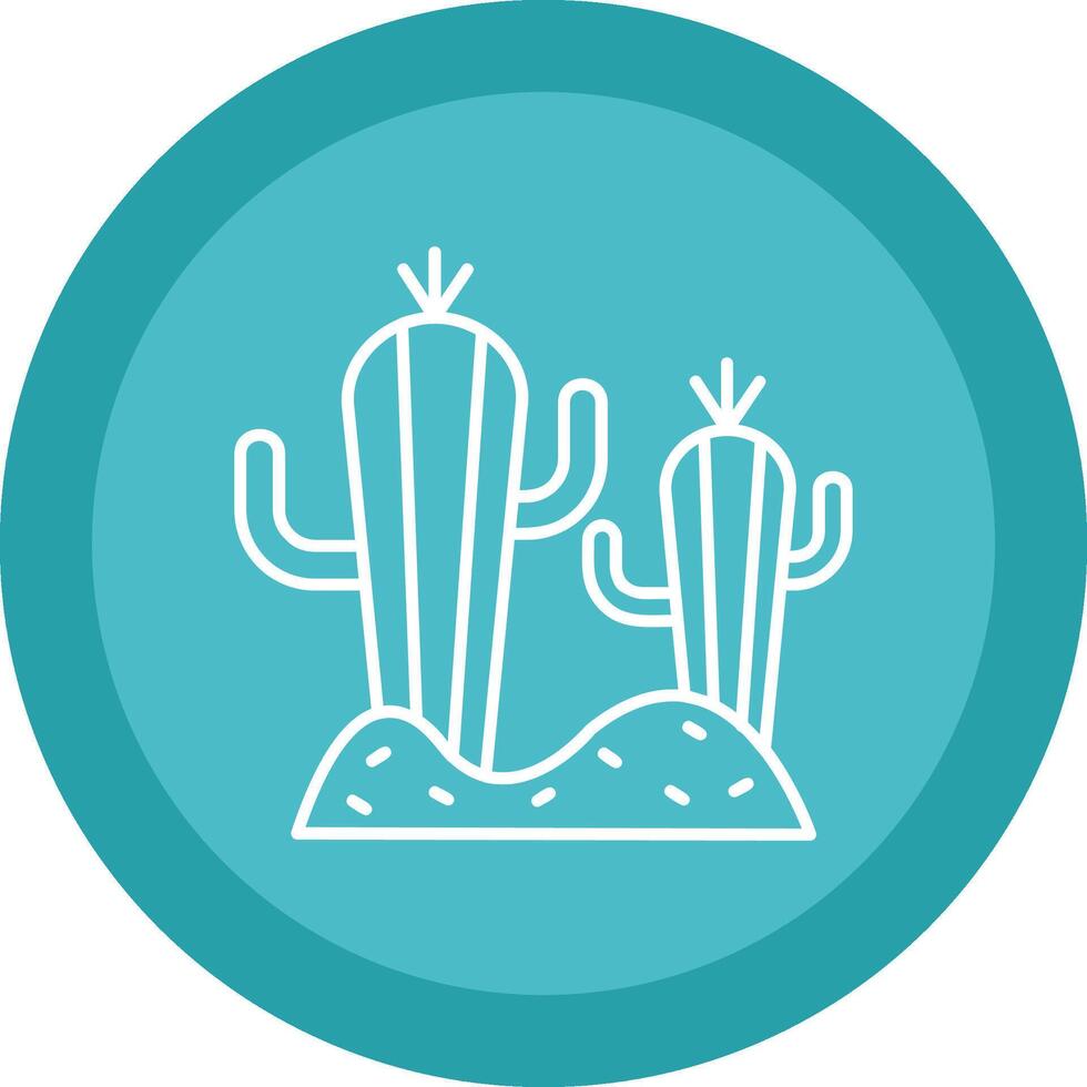 Kaktus eben Kreis Mehrfarbig Design Symbol vektor