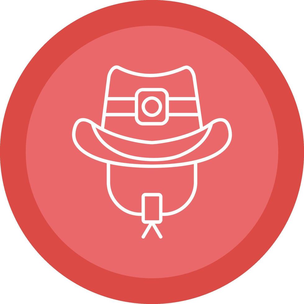 cowboy hatt platt cirkel Flerfärgad design ikon vektor