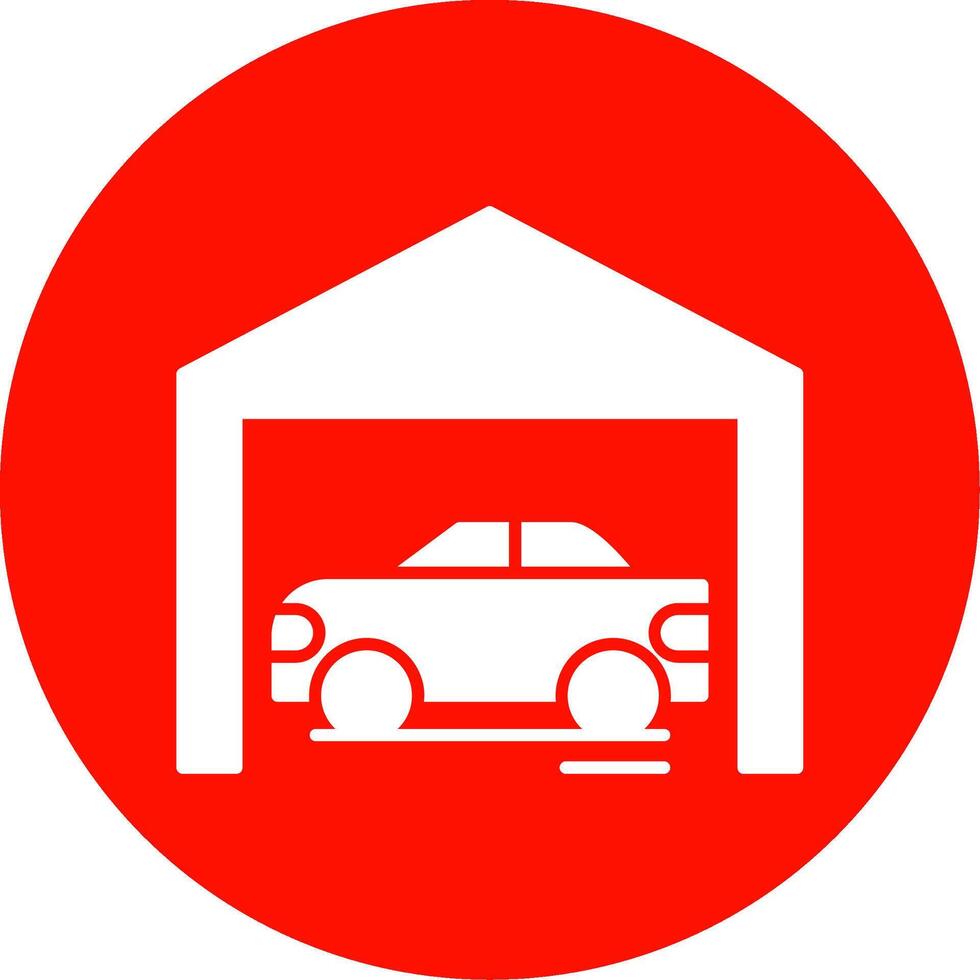 Garage Glyphe Kreis Symbol vektor