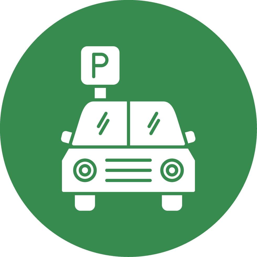 Parkplatz-Glyphe-Kreis-Symbol vektor