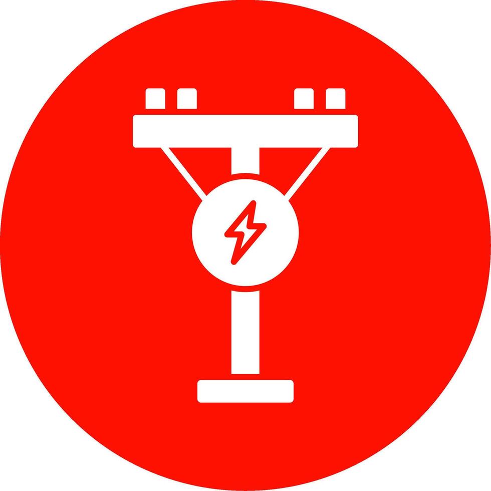 elektrisch Pole Glyphe Kreis Symbol vektor