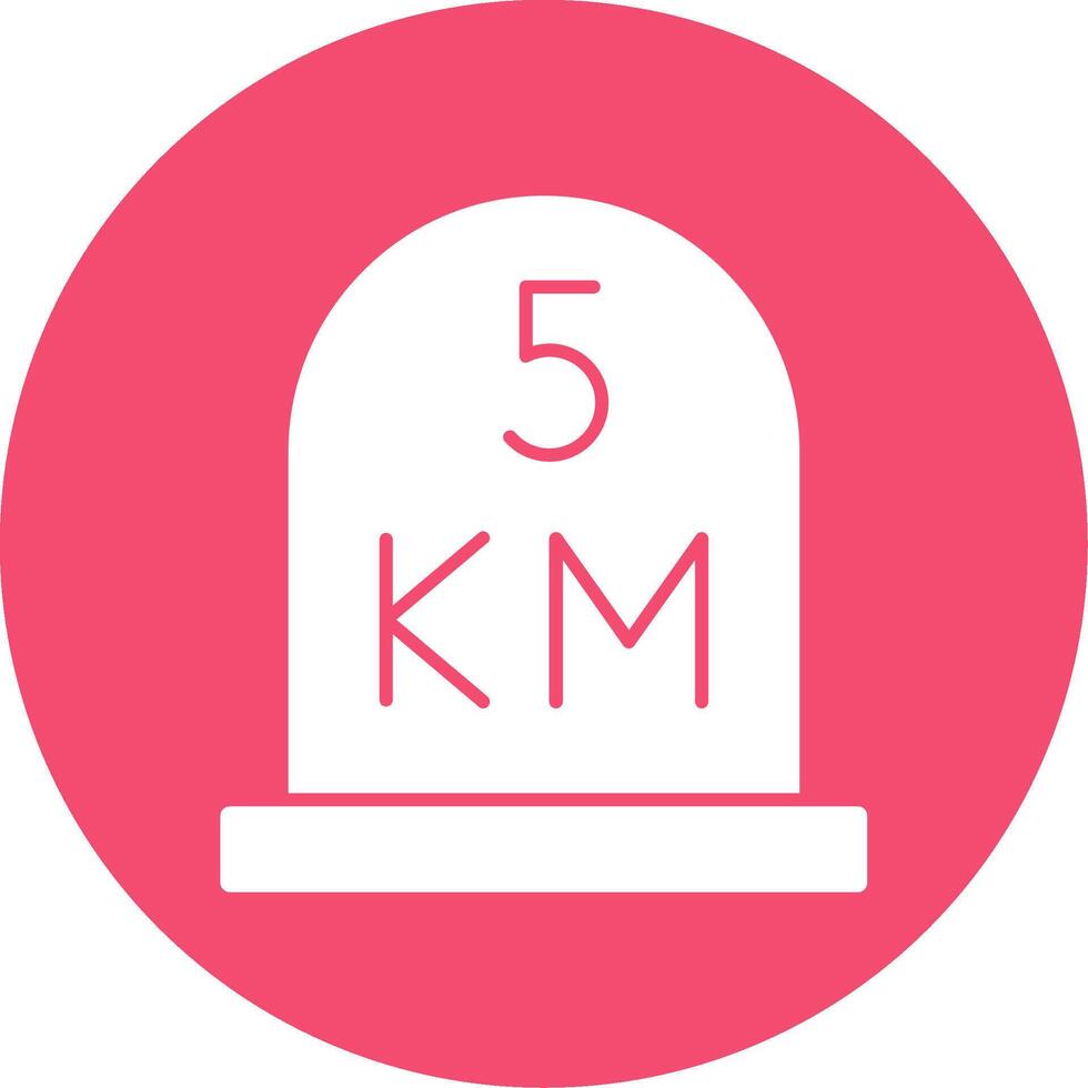 Kilometer Glyphe Kreis Symbol vektor