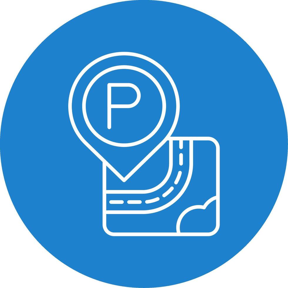 Parkplatz linear Kreis Mehrfarbig Design Symbol vektor