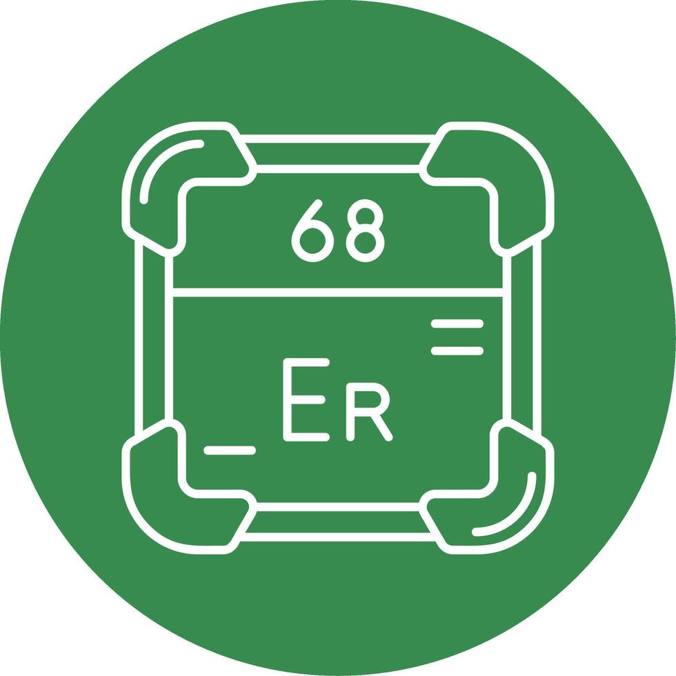 erbium linjär cirkel Flerfärgad design ikon vektor