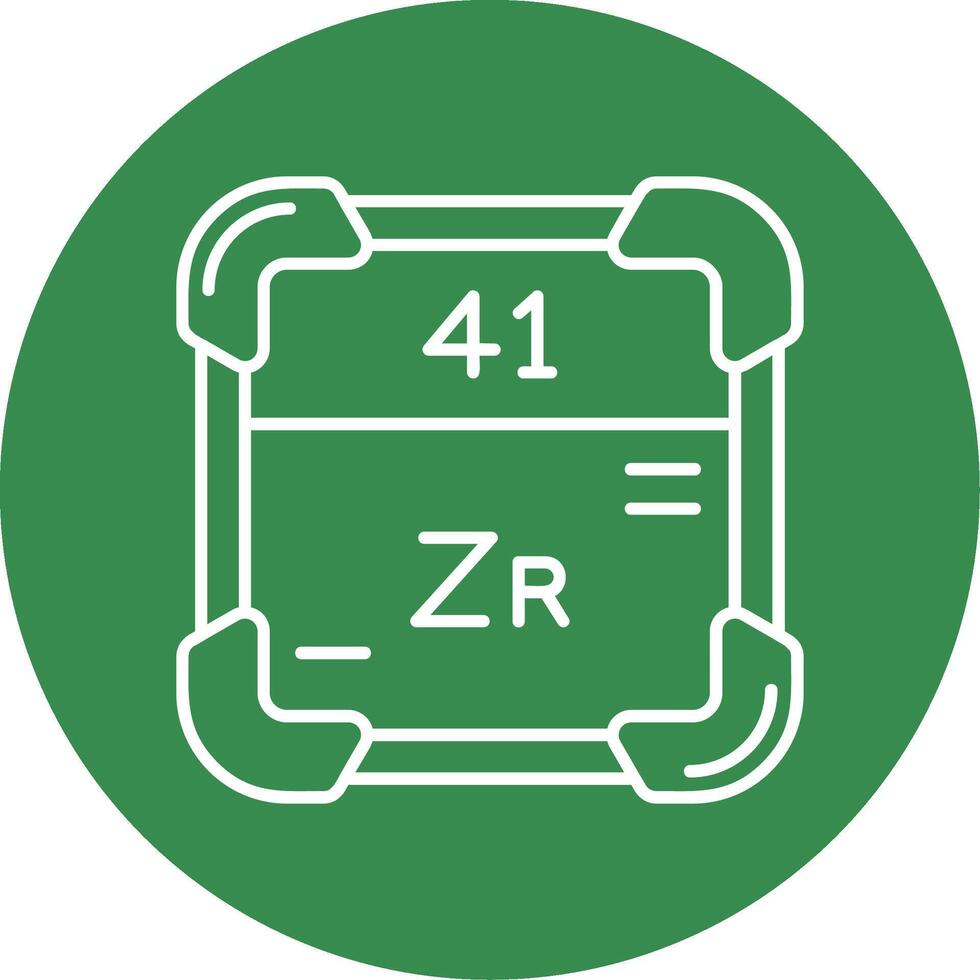 Zirkonium linear Kreis Mehrfarbig Design Symbol vektor