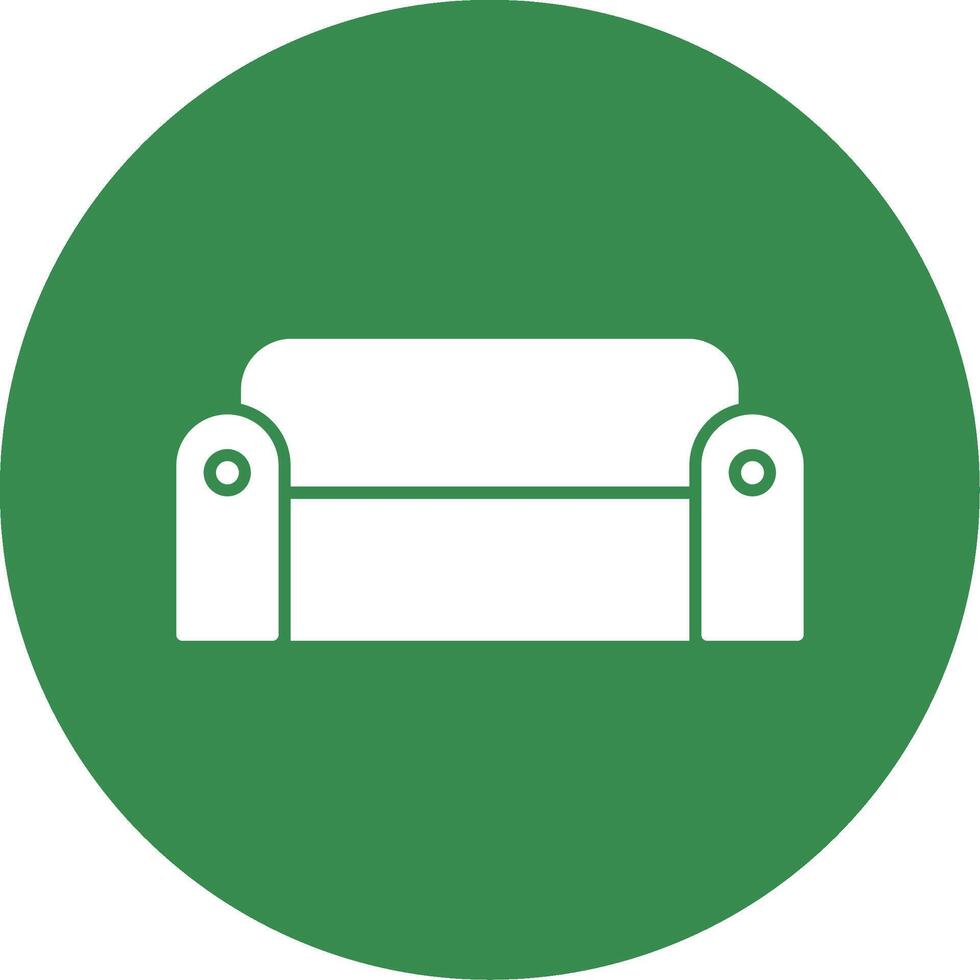 soffa glyf cirkel ikon vektor