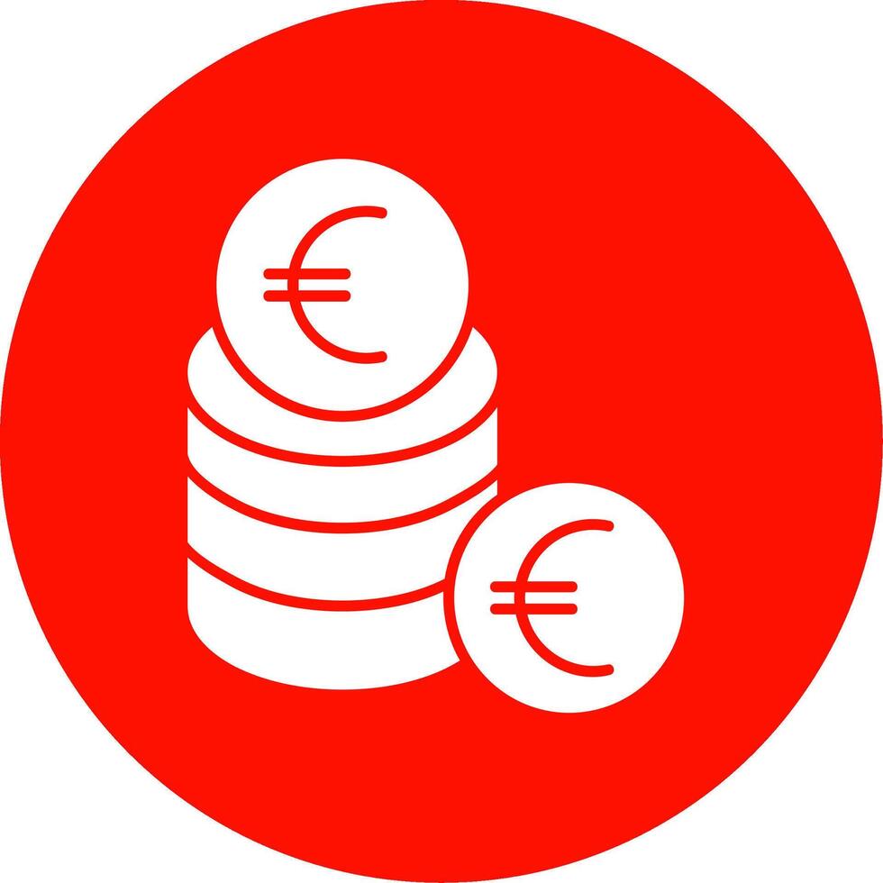 euro glyf cirkel ikon vektor