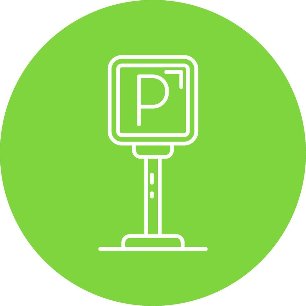 Parkplatz linear Kreis Mehrfarbig Design Symbol vektor