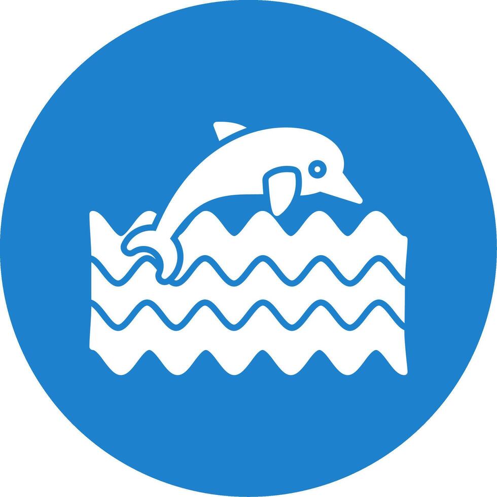 delfin glyf cirkel ikon vektor