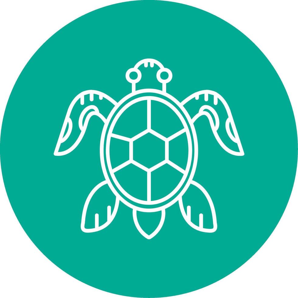 Schildkröte linear Kreis Mehrfarbig Design Symbol vektor