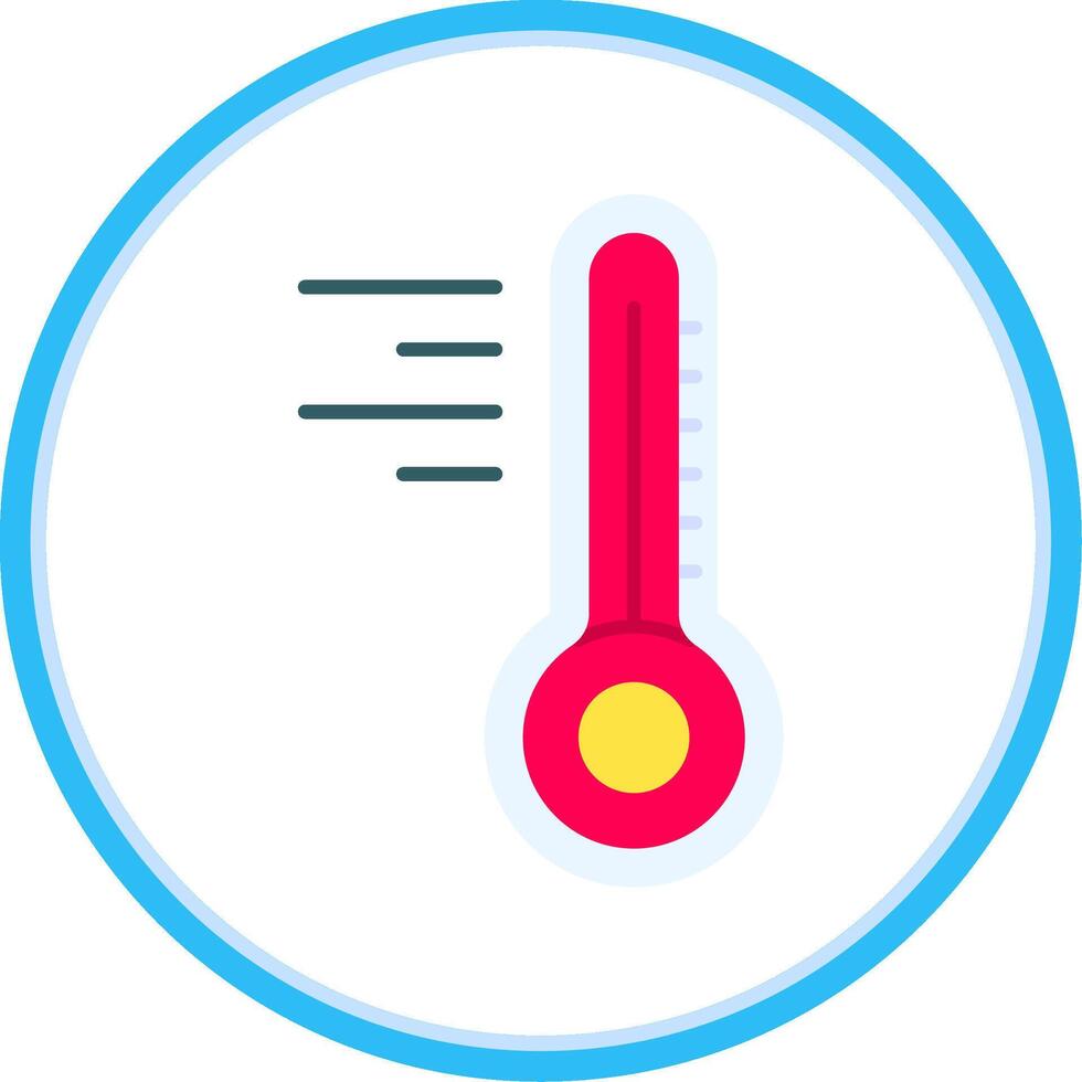 termometer platt cirkel uni ikon vektor