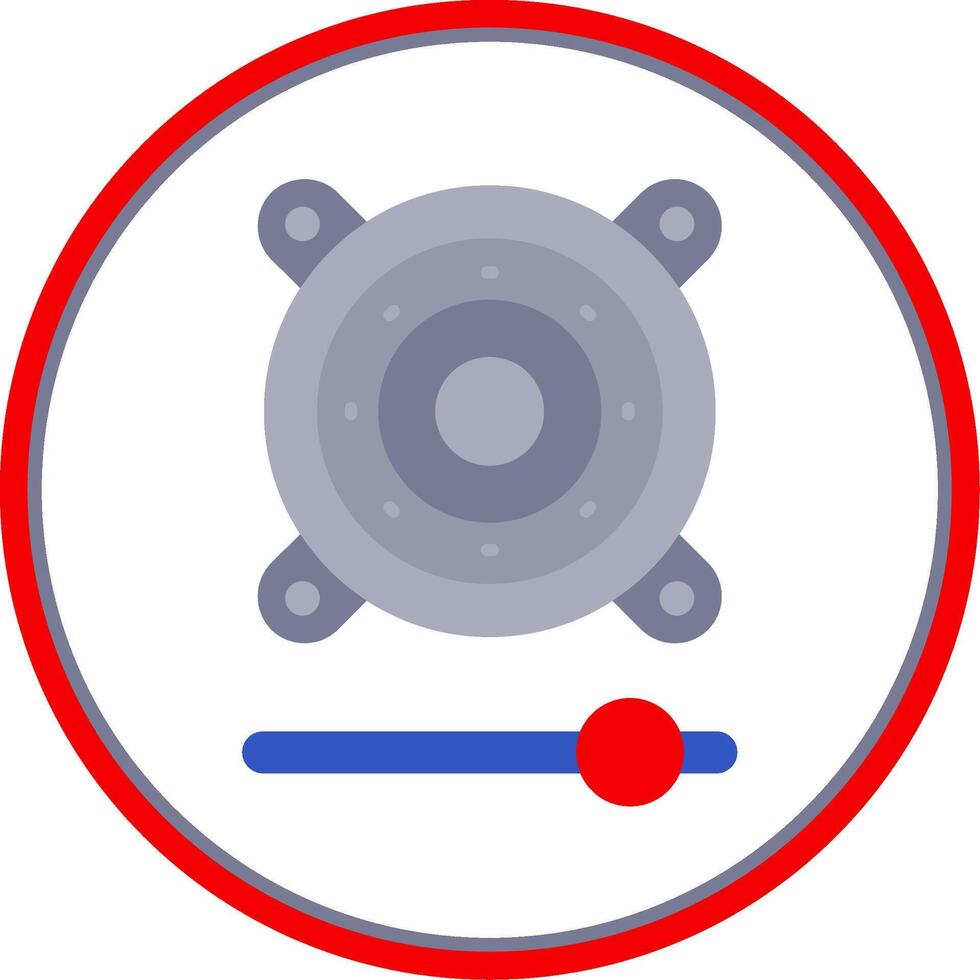 högtalare platt cirkel uni ikon vektor