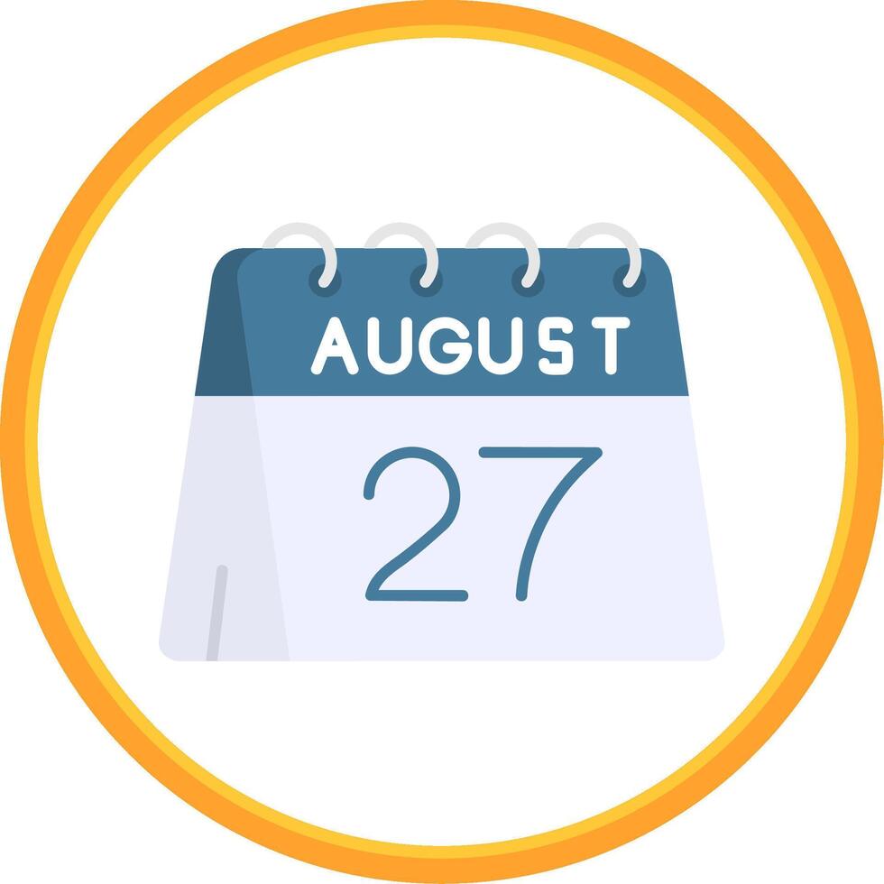 27: e av augusti platt cirkel uni ikon vektor