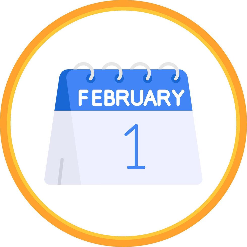 1 von Februar eben Kreis uni Symbol vektor