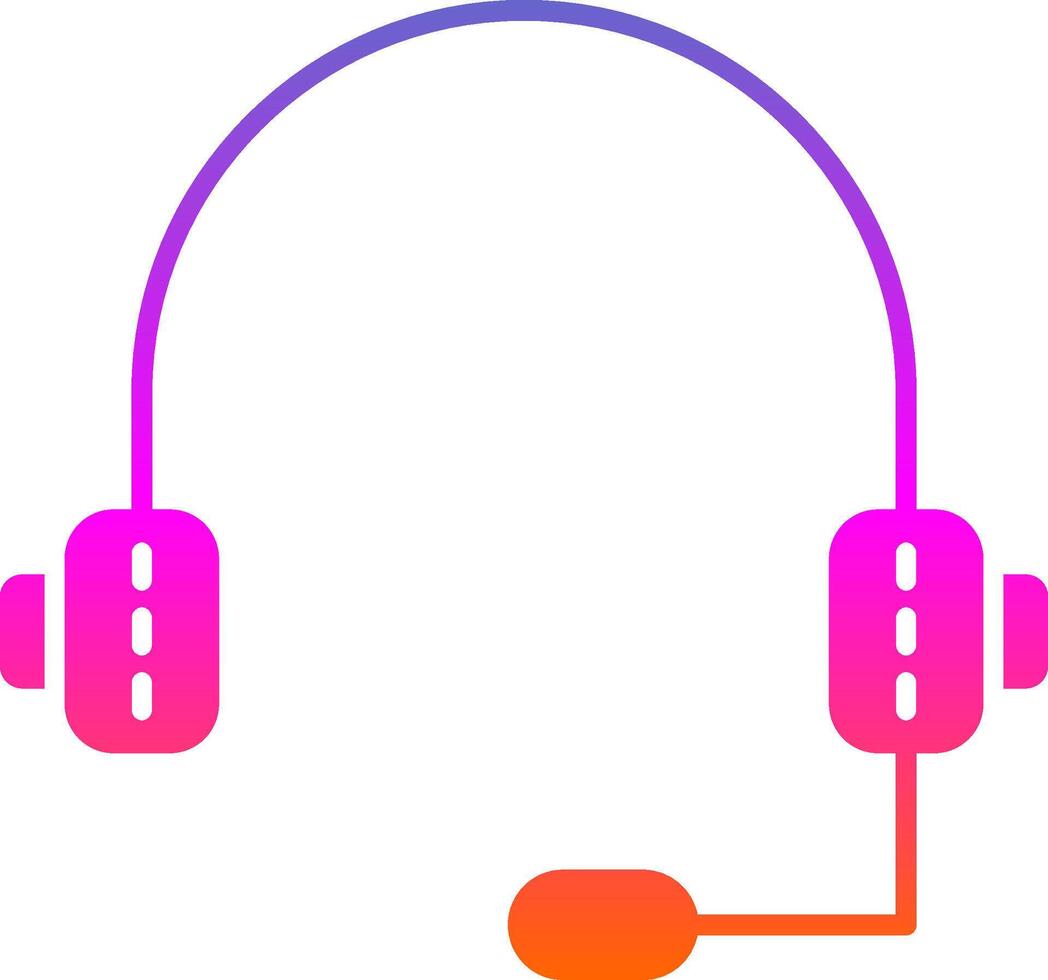 Symbol für den Verlauf der Kopfhörer-Glyphe vektor