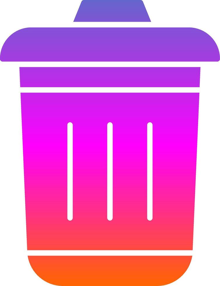 Symbol für den Gradienten der Mülltonne-Glyphe vektor