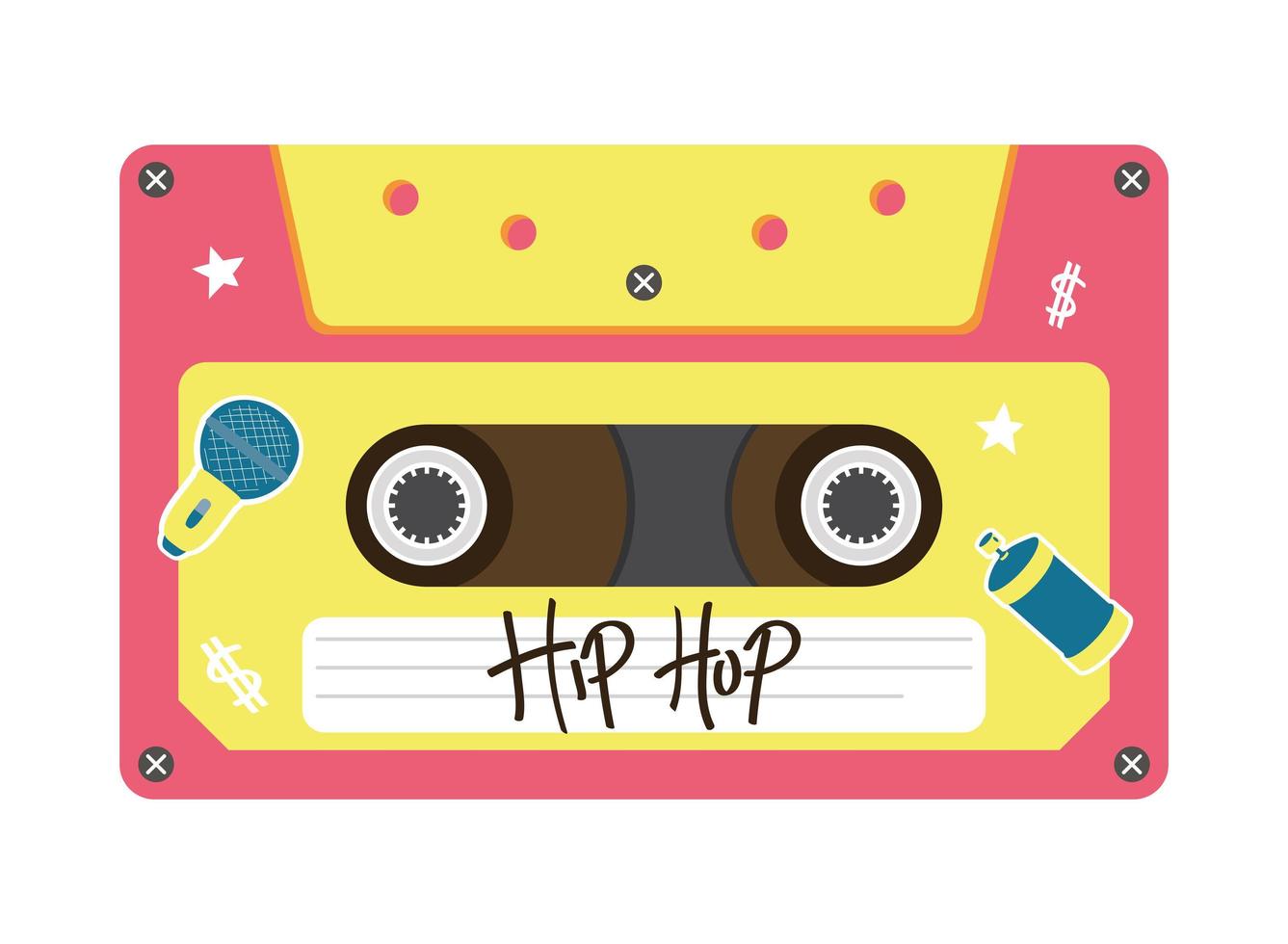 Hip-Hop-Retro-Kassetten-Vektor-Design vektor