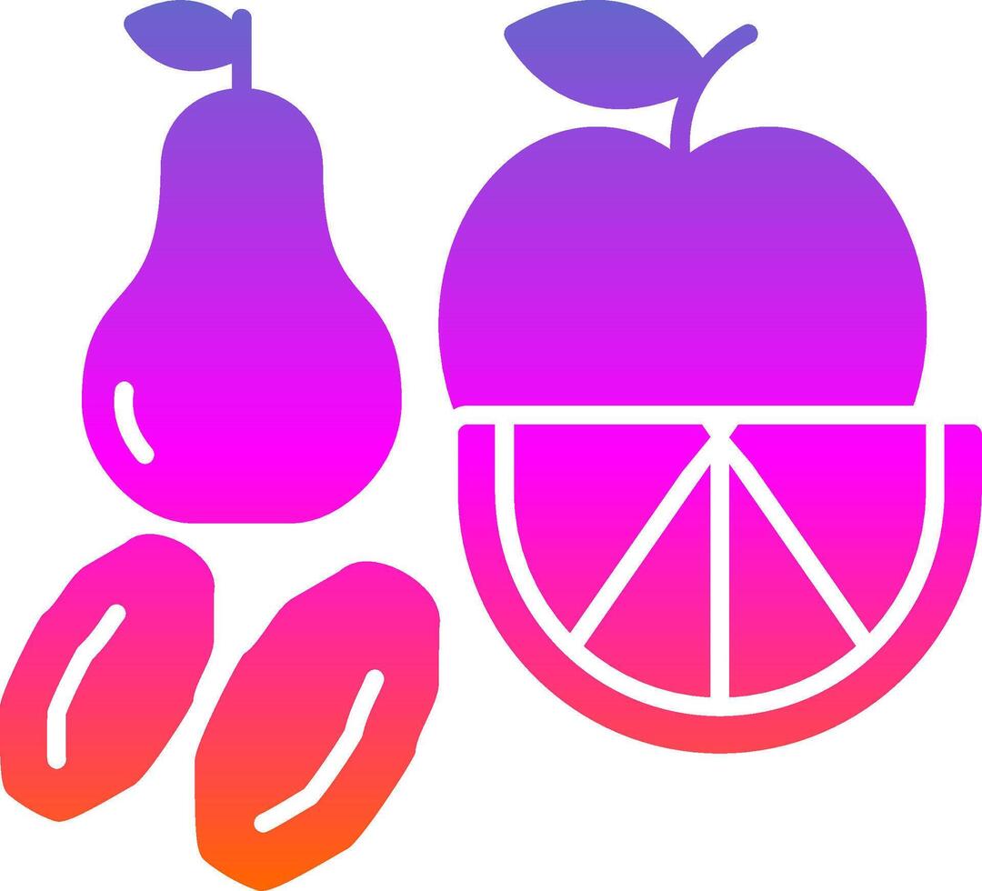 frukt glyf lutning ikon vektor