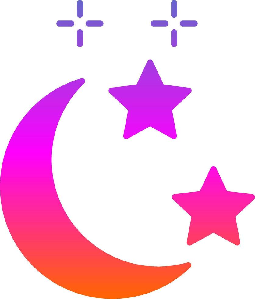 måne och stjärna glyf lutning ikon vektor