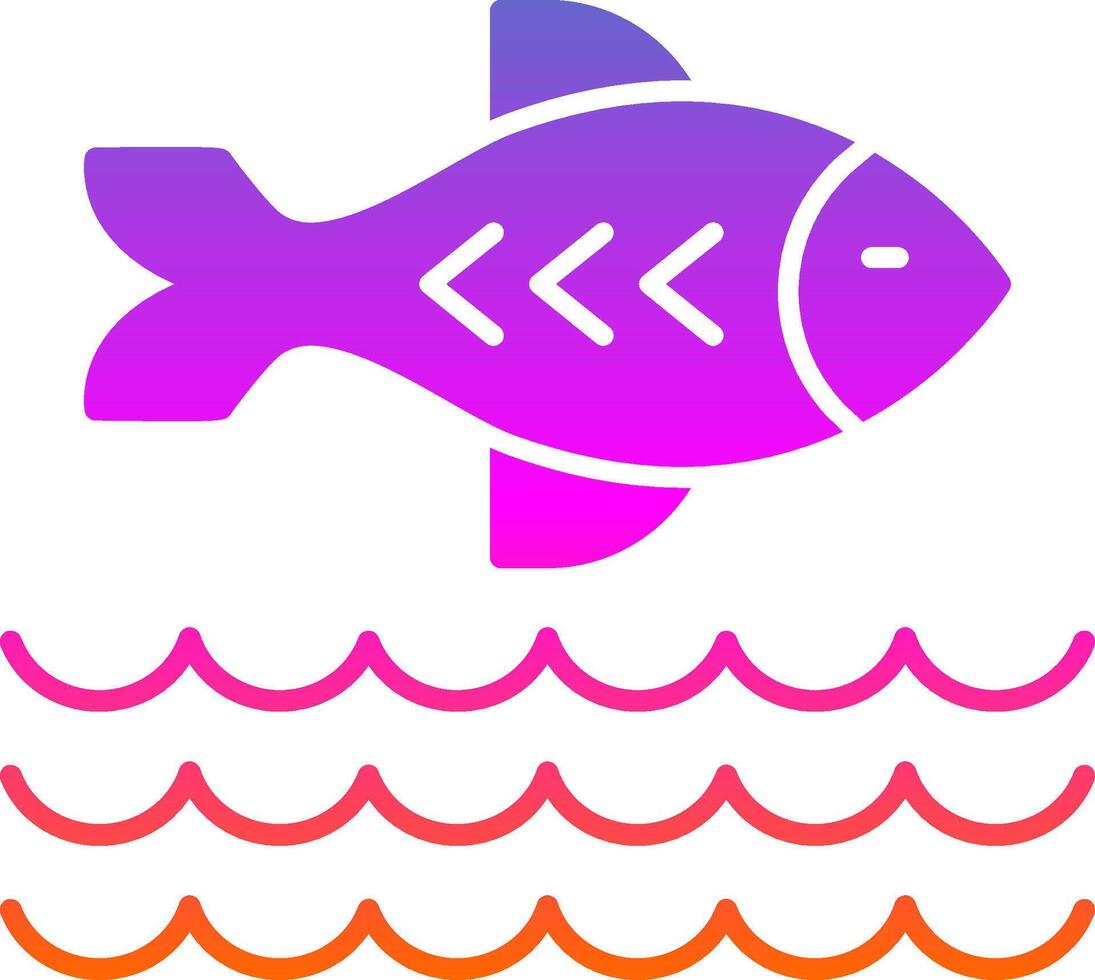Fisch Glyphe Gradient Symbol vektor