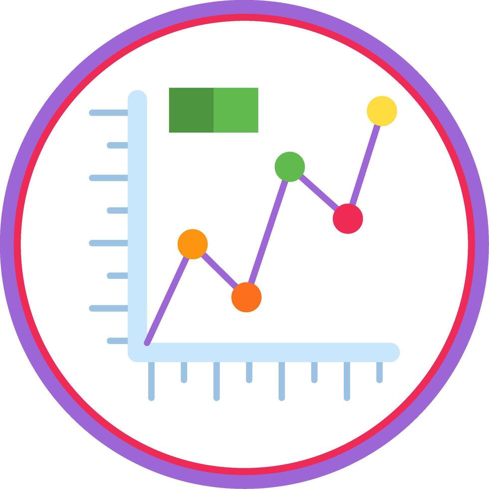 linje Graf platt cirkel uni ikon vektor