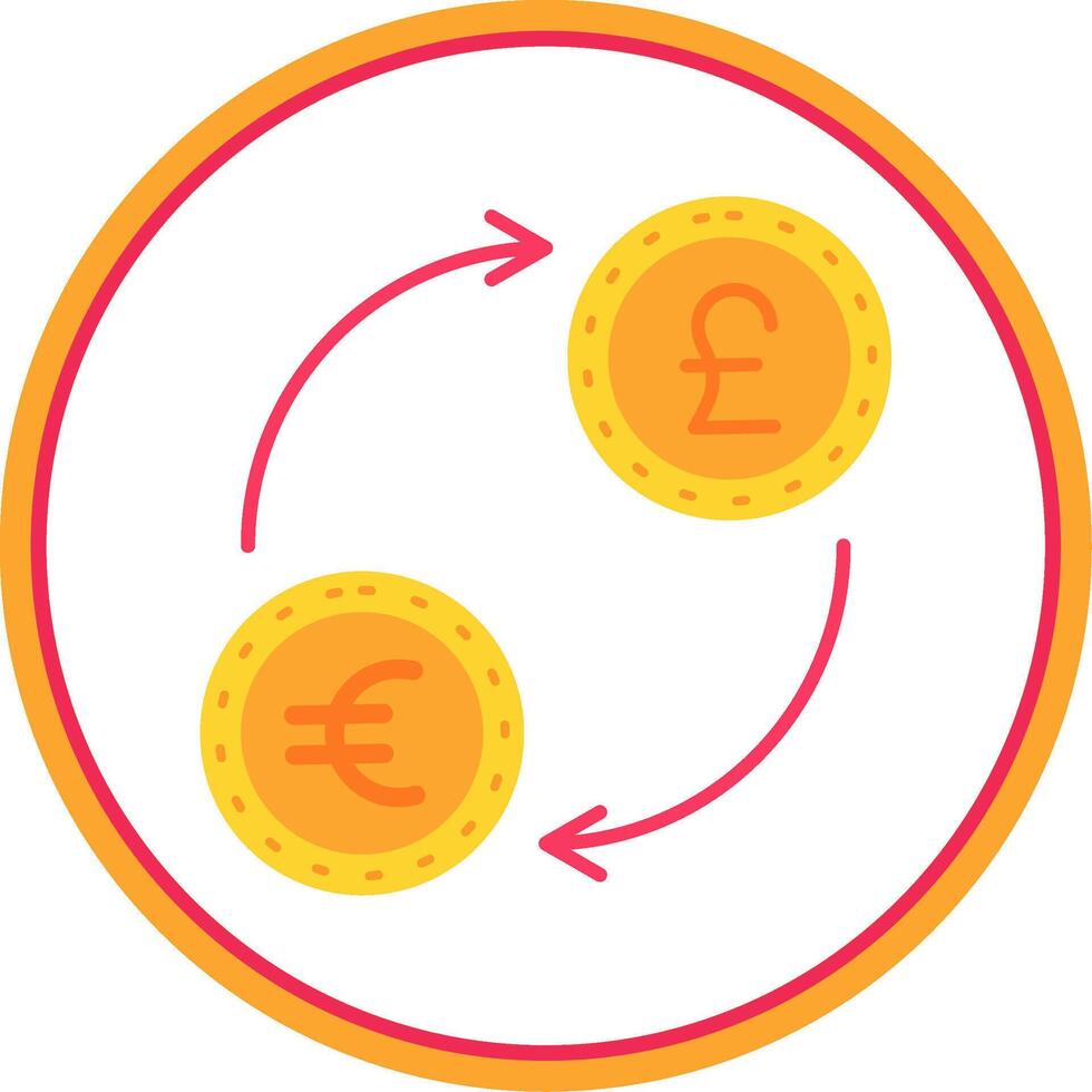 valuta utbyta platt cirkel uni ikon vektor