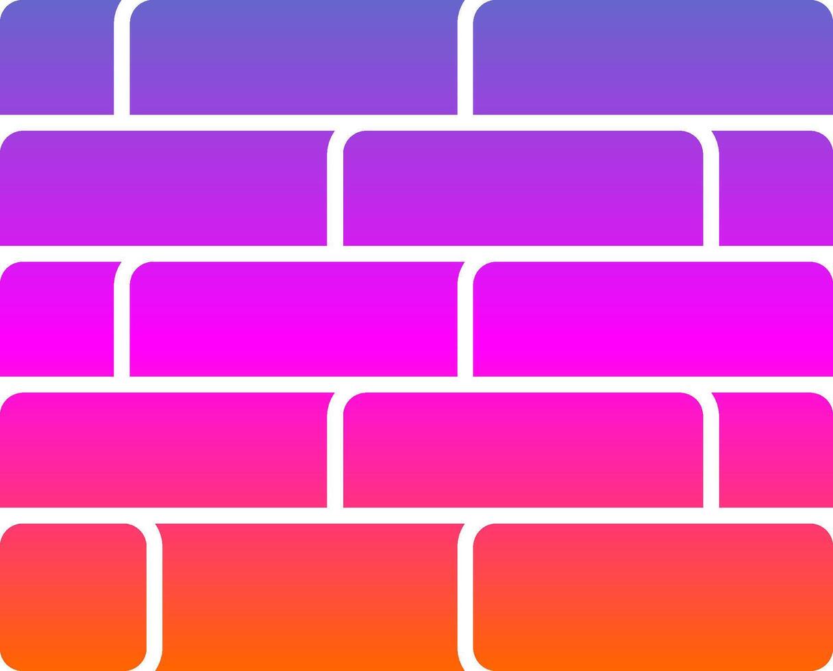 Brickwall-Glyphenverlaufssymbol vektor