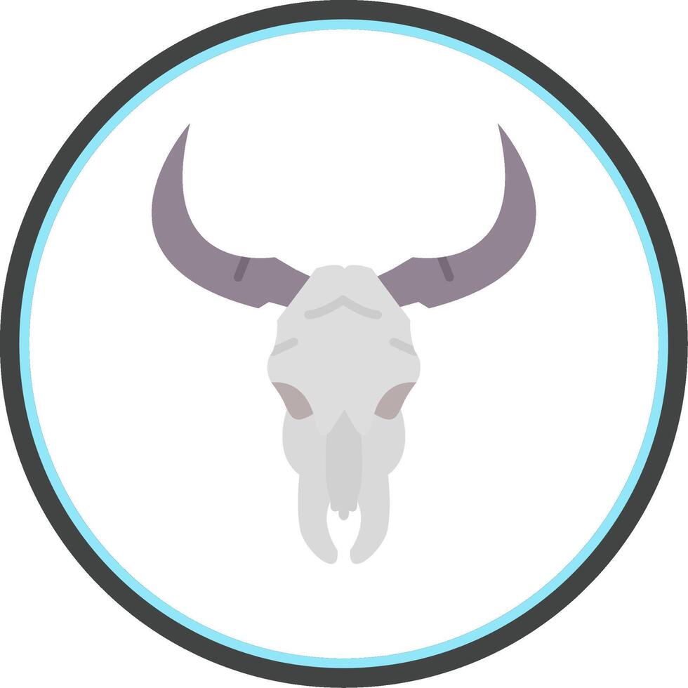 Stier Schädel eben Kreis uni Symbol vektor