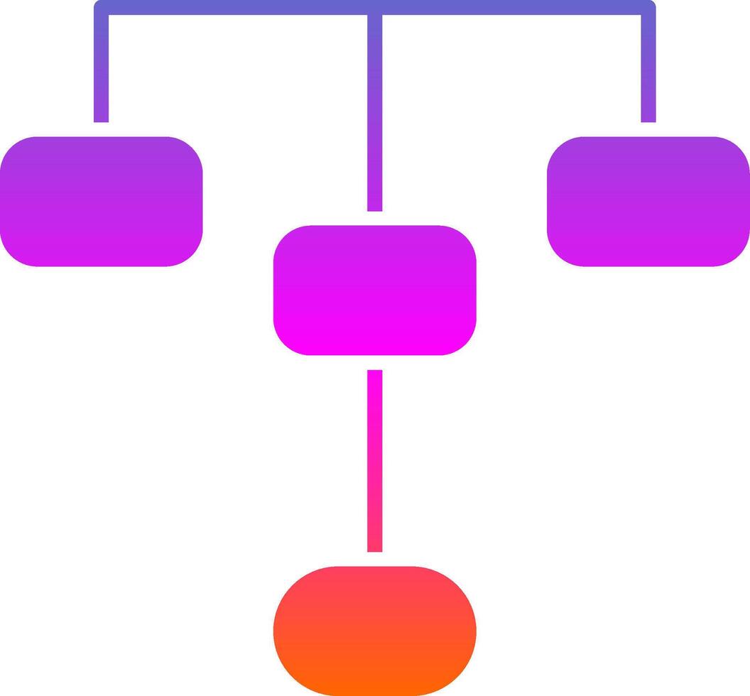 hierarchisches Struktur-Glyphen-Gradienten-Symbol vektor