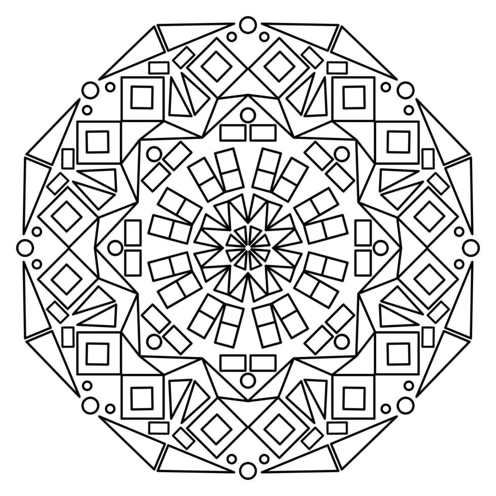 geometrisk mandala stil, blommig design, färg bok sida vektor