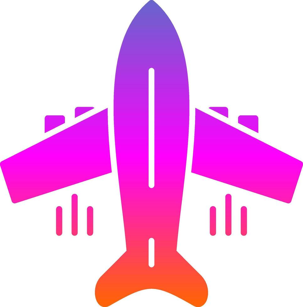 fliegend Flugzeug Glyphe Gradient Symbol vektor