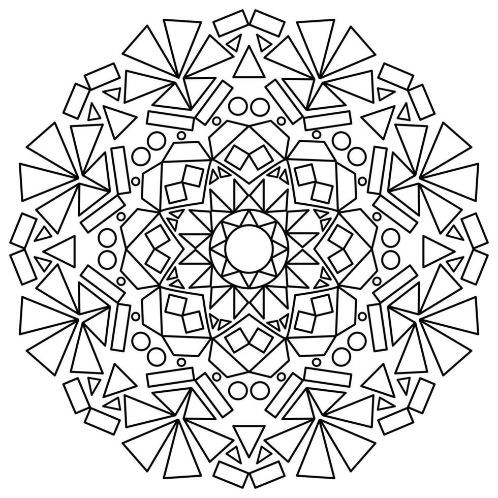 geometrisk mandala stil, blommig design, färg bok sida vektor